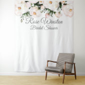 ホワエレガントイトローズブライダルシャワー背景 タペストリー (インサイチュ)
