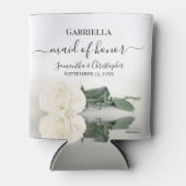 ホワエレガントイトローズメイド・オブ・オーナー（花嫁付き添い人）結婚ズ 缶クーラー (正面)