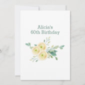 ホワエレガントイトローズユーカリプトゥスフローラ60誕生日 招待状 (裏面)