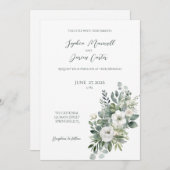 ホワエレガントイトローズ結婚式招待状 招待状 (正面/裏面)