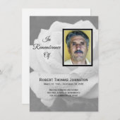 ホワエレガントイトローズ葬儀悔やみや弔慰 サンキューカード (正面/裏面)