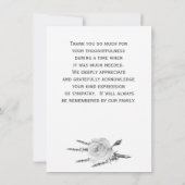 ホワエレガントイトローズ葬儀悔やみや弔慰 サンキューカード (裏面)