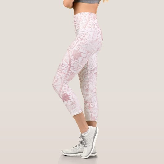 ホワエレガントイトローズ金ゴールドアイサンムーンマンダラ カプリレギンス (左)