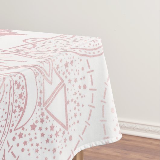 ホワエレガントイトローズ金ゴールドアイサンムーンマンダラ テーブルクロス (インサイチュ)