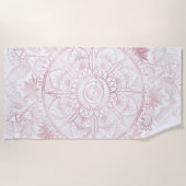 ホワエレガントイトローズ金ゴールドアイサンムーンマンダラ ビーチタオル (正面)