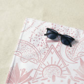 ホワエレガントイトローズ金ゴールドアイサンムーンマンダラ ビーチタオル (インサイチュ)