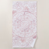 ホワエレガントイトローズ金ゴールドアイサンムーンマンダラ ビーチタオル (正面)