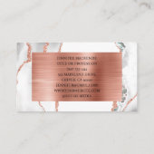 ホワエレガントイトローズ金ゴールドアガテラグジュアリー 名刺 (裏面)