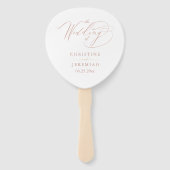 ホワエレガントイトローズ金ゴールドスクリプト結婚式 プログラム ハンドファン (正面)