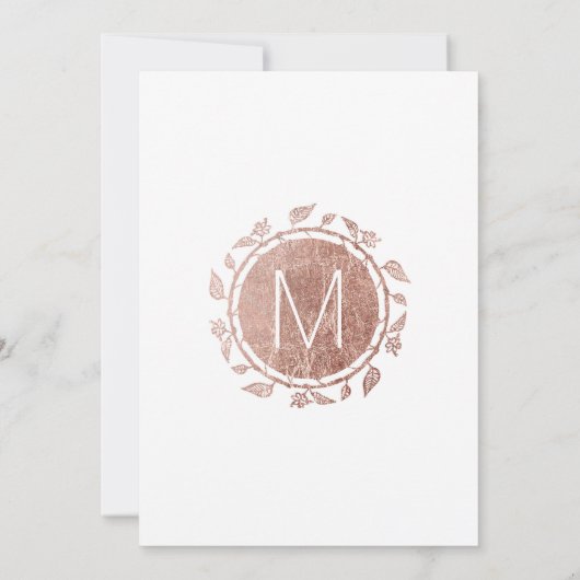 ホワエレガントイトローズ金ゴールドフローラ結婚式招待状 招待状 (裏面)