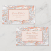 ホワエレガントイトローズ金ゴールドマーブルウェディングプランナー 名刺 (正面/裏面)