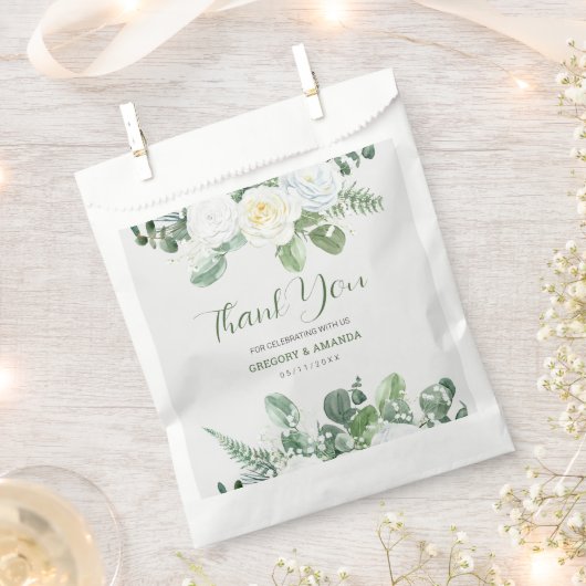 ホワエレガントイトローズ&グリーンリー フェイバーバッグ (クリップ留めされた状態)