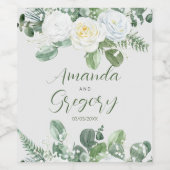 ホワエレガントイトローズ&グリーンリー ワインラベル (シングルラベル)