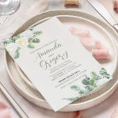 ホワエレガントイトローズ&グ結婚リーズ 招待状