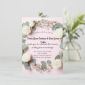 ホワエレガントイトローズ&ユーカリ結婚式招待状 招待状 (スタンド正面)