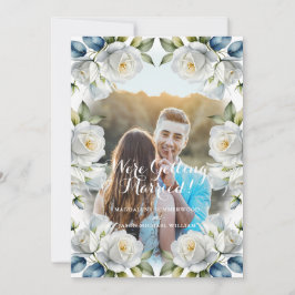 ホワエレガントイトローズFrame Coule 結婚 Photo's 招待状