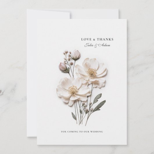 ホワエレガントイトローゼシック結婚ズサンキューカード サンキューカード (正面)