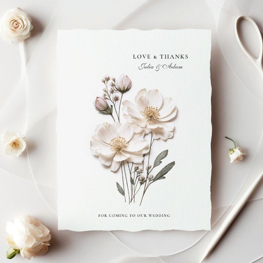 ホワエレガントイトローゼシック結婚ズサンキューカード サンキューカード