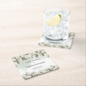 ホワエレガントイトローゼスフローラガーデン結婚グリーナリー スクエアペーパーコースター (インサイチュ)