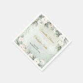 ホワエレガントイトローゼスフローラガーデン結婚グリーナリー スタンダードカクテルナプキン (角)