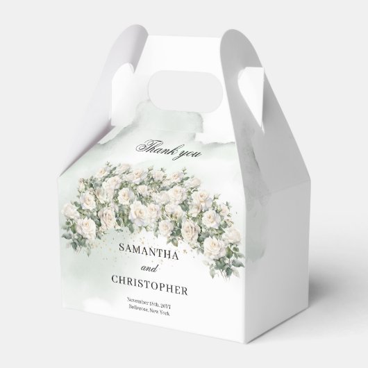 ホワエレガントイトローゼスフローラガーデン結婚グリーナリー フェイバーボックス (正面サイド)