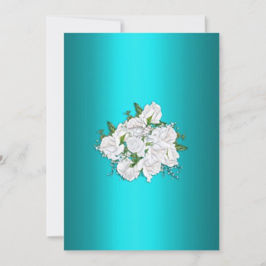 ホワエレガントイトローゼズオンアクア結婚式招待状 (裏面)