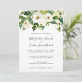 ホワエレガントイトローゼズグリーナリーフローラ結婚ズ 招待状 (スタンド正面)