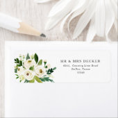 ホワエレガントイトローゼズグリーンリー差出人住所ラベル ラベル (インサイチュ)