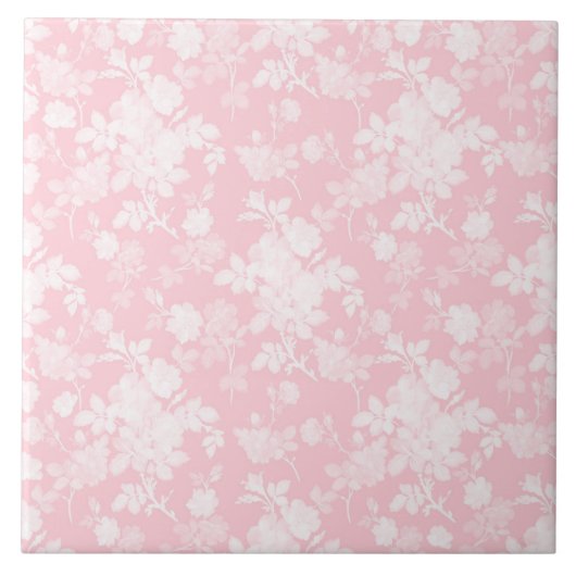 ホワエレガントイトローゼズピンクフローラ タイル (正面)
