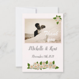 ホワエレガントイトローゼズフラットサンキューカード サンキューカード