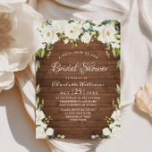 ホワエレガントイトローゼズ素朴ウッドブライダルシャワー 招待状
