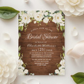 ホワエレガントイトローゼズ素朴ウッドブライダルシャワー 招待状