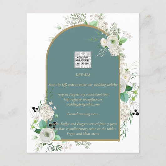 ホワエレガントイトローゼヌエストラボダスペインの結婚ズ (裏面)