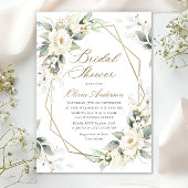 ホワエレガントイトローゼユーカリプタスブライダルシャワー 招待状