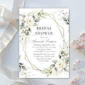 ホワエレガントイトローゼユーカリプタスブライダルシャワー 招待状