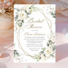ホワエレガントイトローゼユーカリプタスブライダルシャワー 招待状