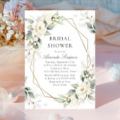 ホワエレガントイトローゼユーカリプタスブライダルシャワー 招待状