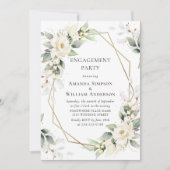 ホワエレガントイトローゼユーカリプタス婚約パーティ 招待状 (正面)