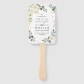 ホワエレガントイトローゼユーカリプタス結婚式 プログラム ハンドファン (正面)