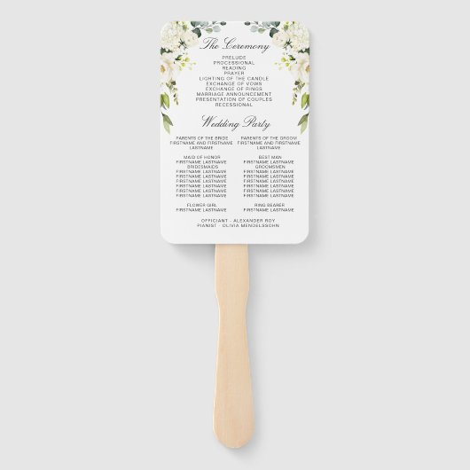 ホワエレガントイトローゼユーカリプタス結婚式 プログラム ハンドファン (裏面)