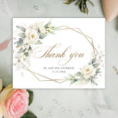 ホワエレガントイトローゼユーカリ結婚の感謝 インビテーションポストカード