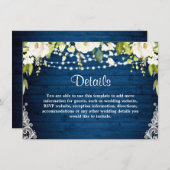 ホワエレガントイトローゼレース素朴ズ結婚詳細 エンクロージャーカード (正面/裏面)