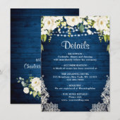 ホワエレガントイトローゼレース素朴ズ結婚詳細 エンクロージャーカード (正面/裏面)