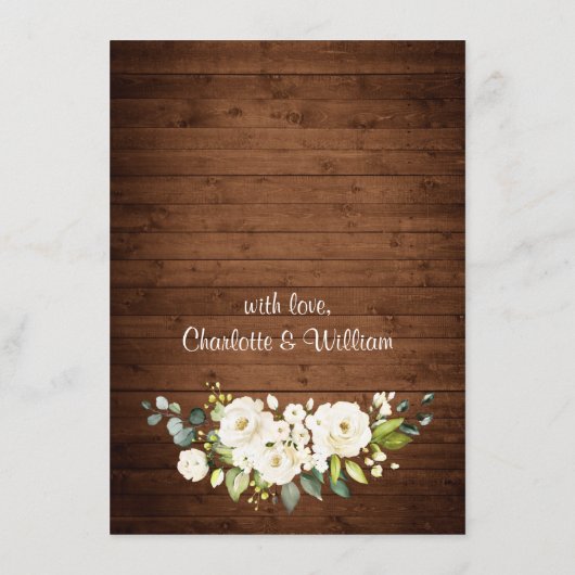 ホワエレガントイトローゼレース素朴ズ結婚詳細 エンクロージャーカード (裏面)