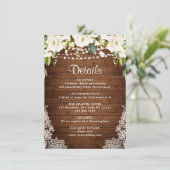 ホワエレガントイトローゼレース素朴ズ結婚詳細 エンクロージャーカード (スタンド正面)