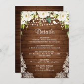 ホワエレガントイトローゼレース素朴ズ結婚詳細 エンクロージャーカード (正面/裏面)