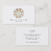 ホワエレガントイトロータスフラワーシンプルプロフェッショナル 名刺 (正面/裏面)