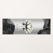 ホワエレガントイトロータスブラックマーブルグリッターヨガ ヨガマット (正面(横))