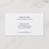 ホワエレガントイトロータスヨガと瞑想先生 名刺 (裏面)