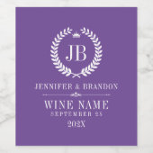 ホワエレガントイトローレルリースオンパープル ワインラベル (シングルラベル)